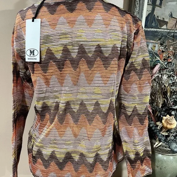 M missoni zig zag long sleeves knit top size M
